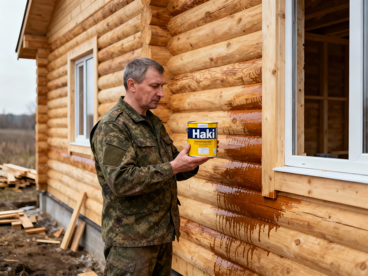 Михалыч демонстрирует классическую ошибку стратега: выбирает "броню" для живой, дышащей материи. Этот сруб — не танк, и "камуфляж" из непроницаемой эмали станет для него не защитой, а саваном.