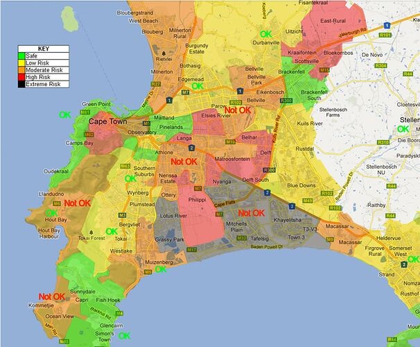 О безопасности районов приблизительно