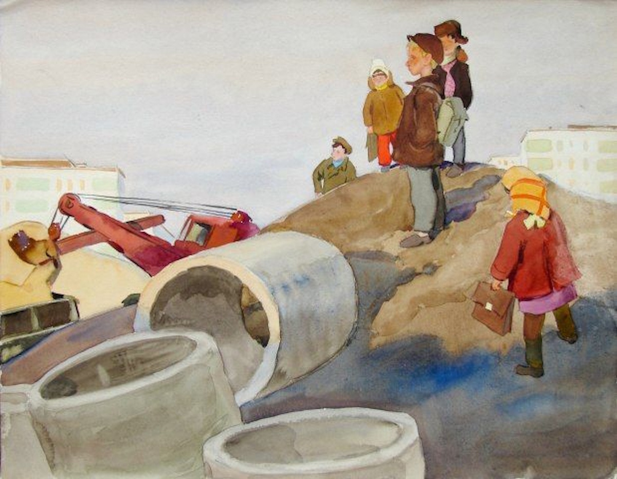 «На стройке». Анатолий Волков