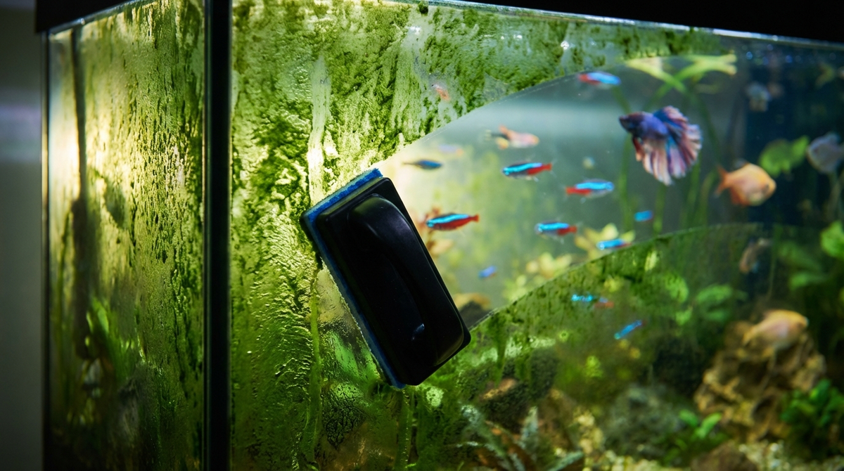 Стёкла аквариума покрылись зелёным налётом за 3 дня: 6 причин и как чистить правильно