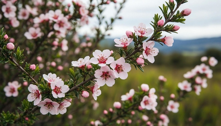 Цветущий куст Манука