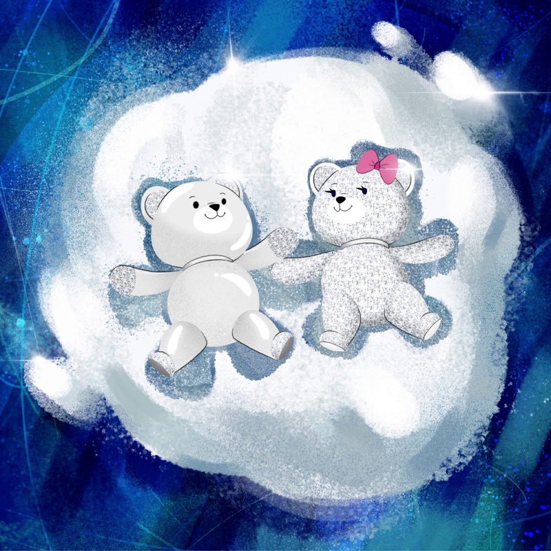 На фото: мишки в виде кулонов Mercury Classic из белого золота с бриллиантами