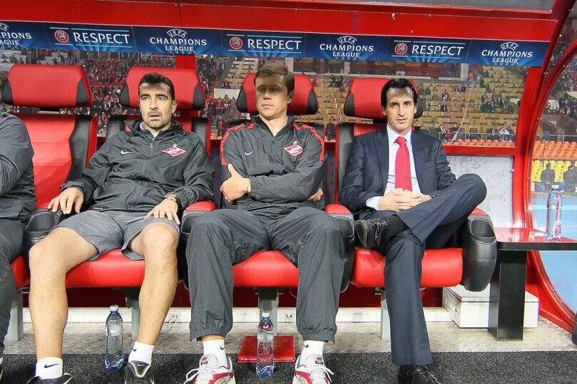     Хуан Карседо, Игорь Ледяхов и Унаи Эмери в "Спатраке" 13 лет назад. Фото: РПЛ