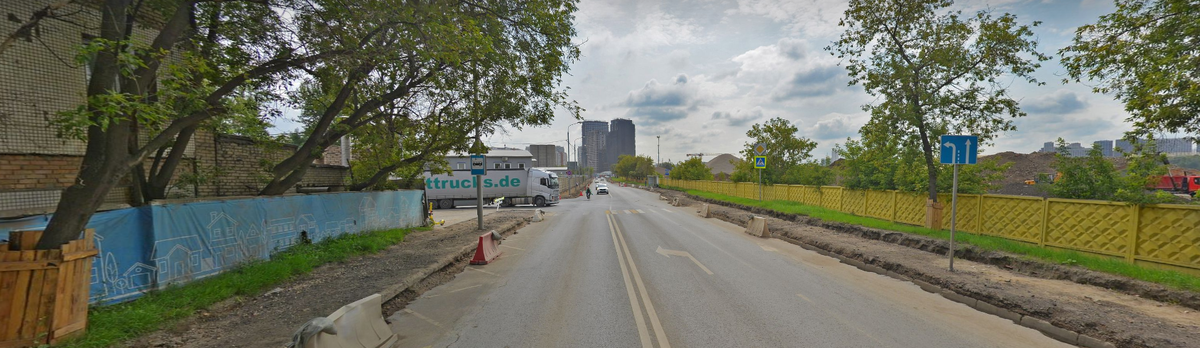 Южнопортовая улица - главная магистраль будущего нового сити. Яндекс панорамы