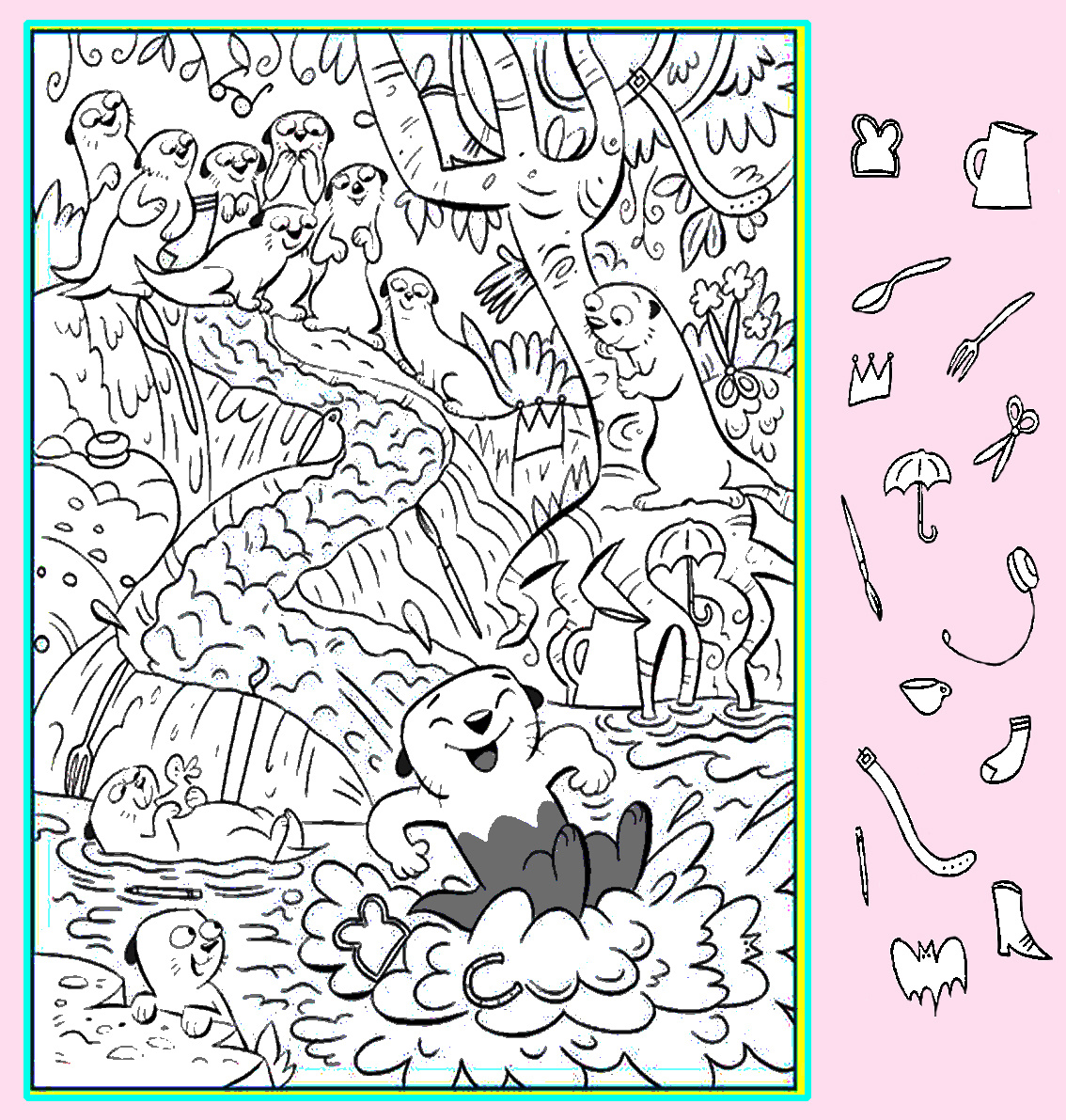 Тест на внимательность: найди зонт, кисть, карандаш и другие предметы на картинке. Картинка подготовлена автором