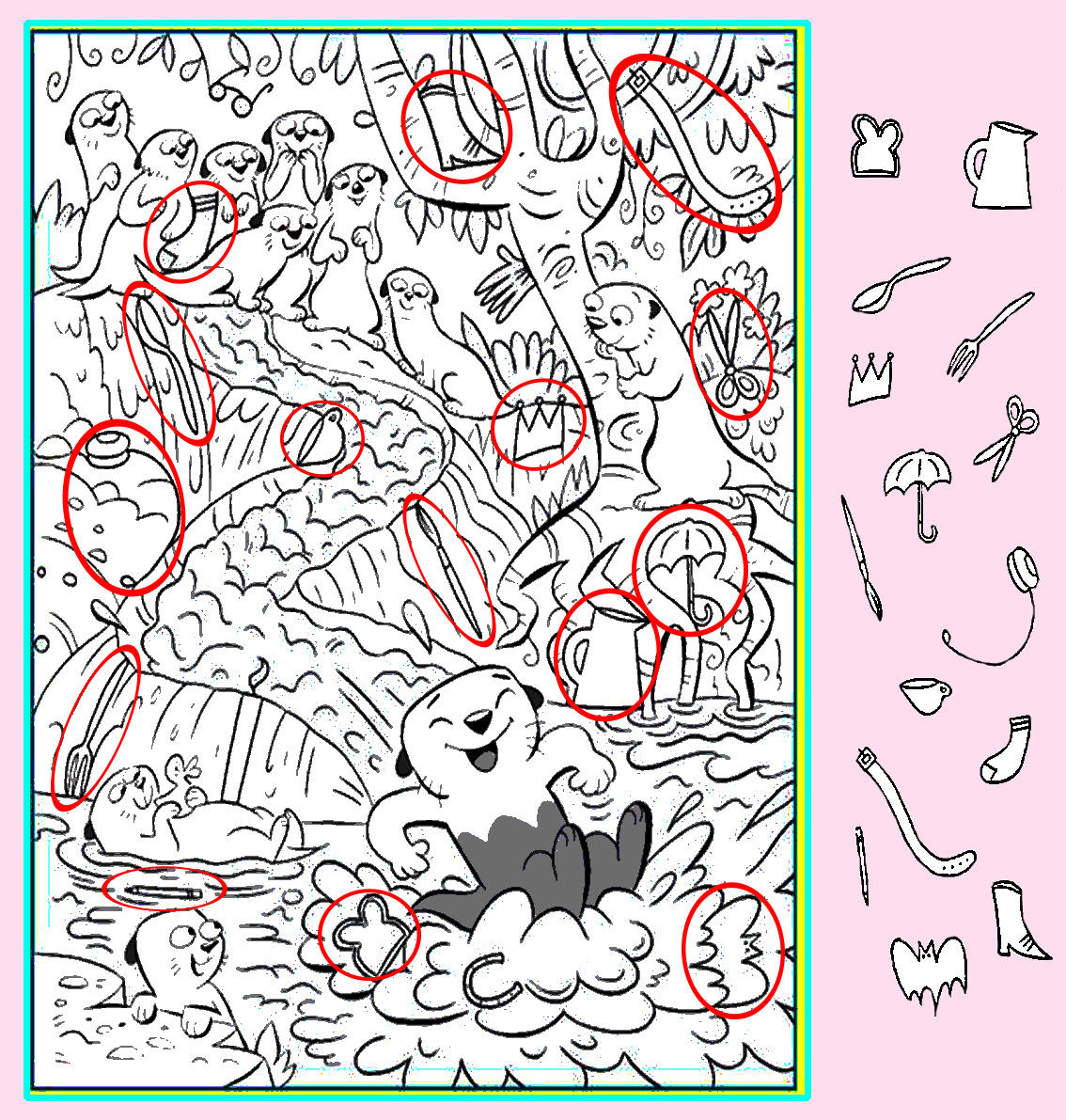 Картинка-ответ 1 (15 предметов). Картинка подготовлена автором