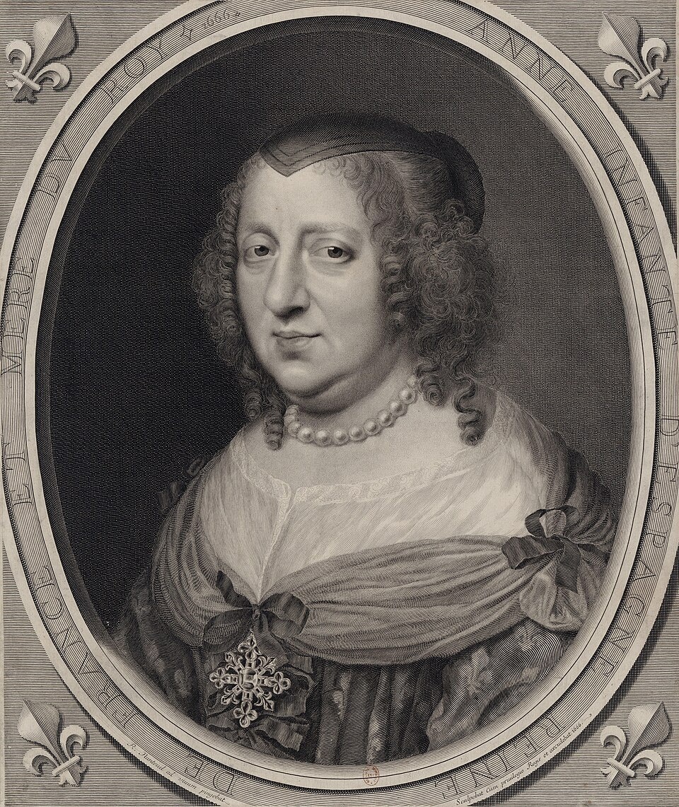 «Анна Австрийская, королева Франции и Наварры» — гравюра Роберта Нантейля, созданная в 1666 году. Работа хранится в Национальной галерее искусств.