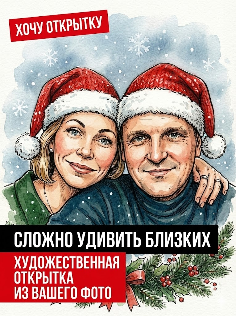 Если вы думаете, что ИИ — это только тексты и скучные картинки, вы просто не видели, какие открытки он делает к Рождеству 2025 ✨
