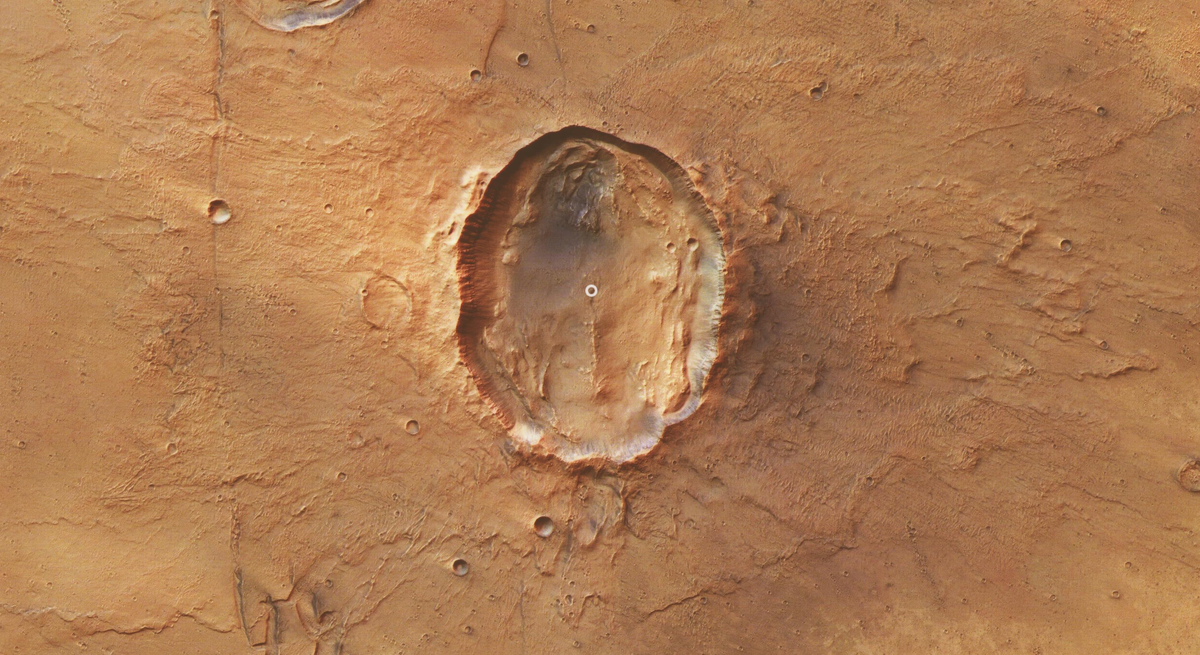 Кратер "Бабочка" на Марсе. esa.int