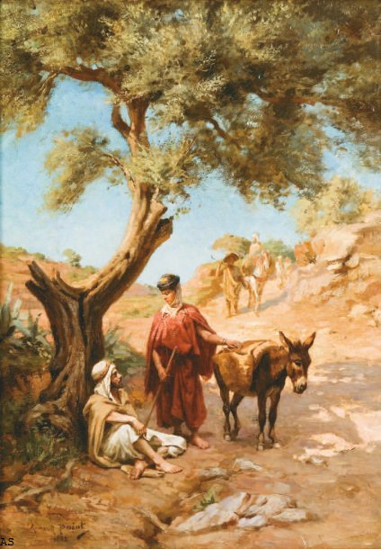 Беседа под оливковыми деревьями холст, масло