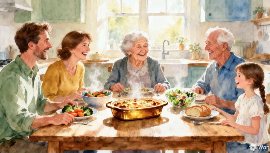 "...Когда семья села за стол, никто не заметил прежней беды..."