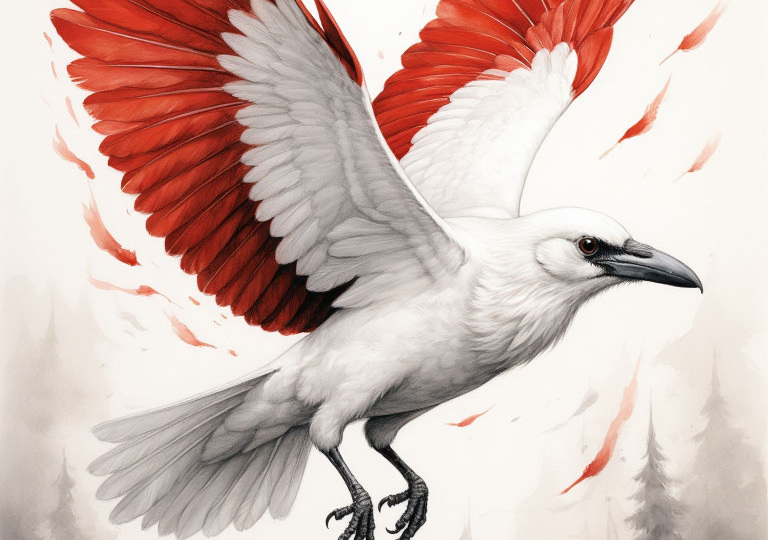 Белая ворона с красным крылом