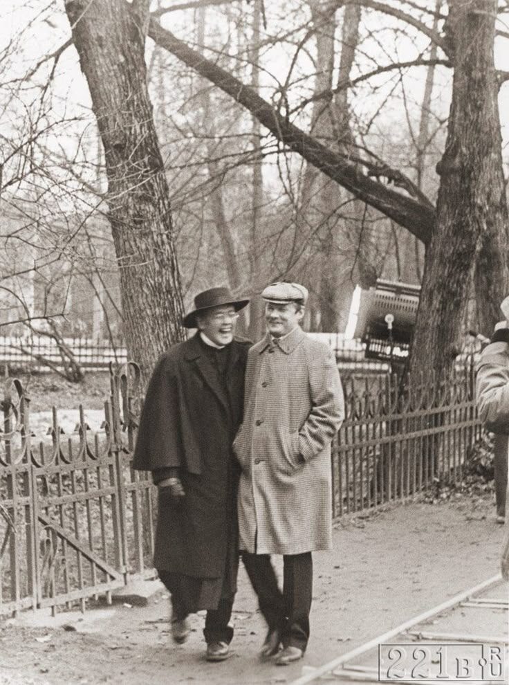 Василий Ливанов и Виталий Соломин на съемках.