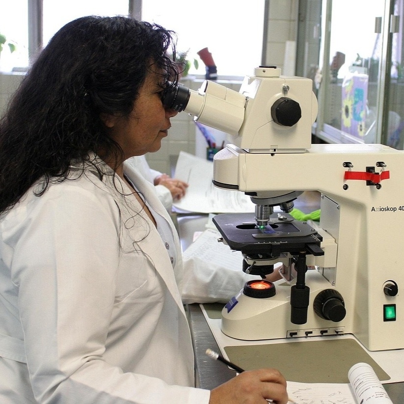 В лаборатории