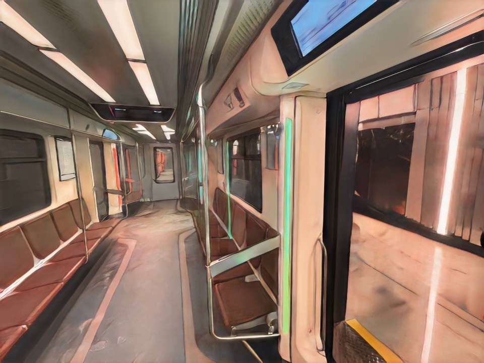    Новый поезд изнутри. Фото: t.me/podzemnik_spb