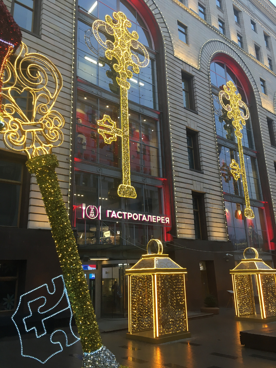 Новогодние светодиодные конструкции у ЦДМ