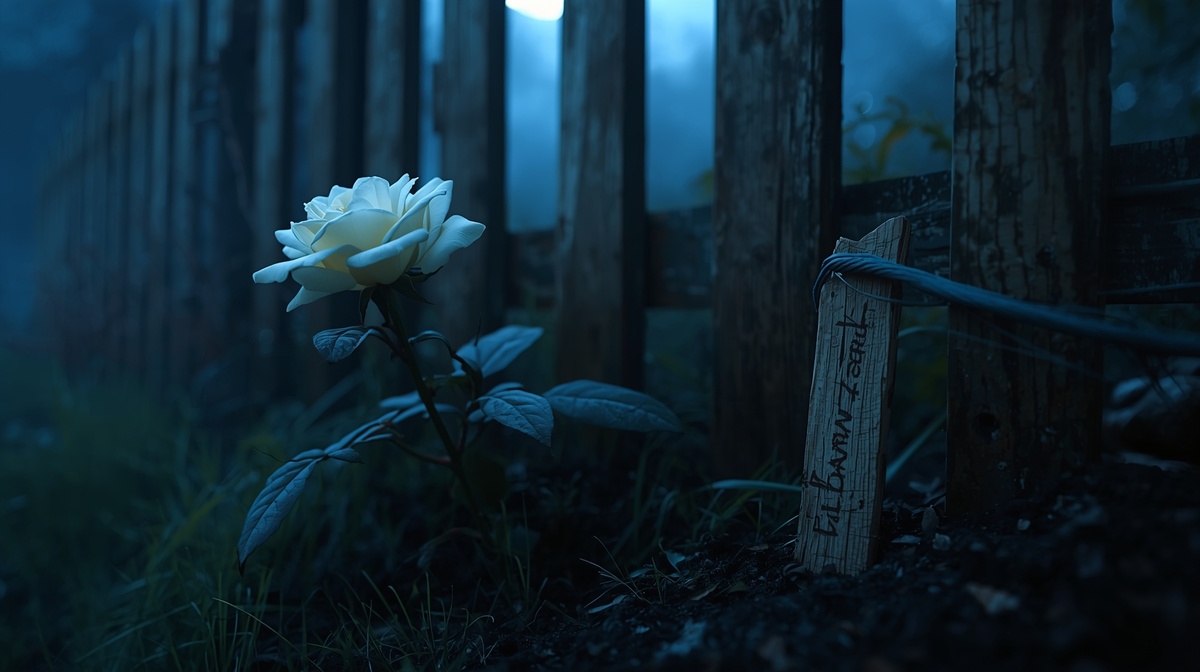 Мистический сад в сумерках.