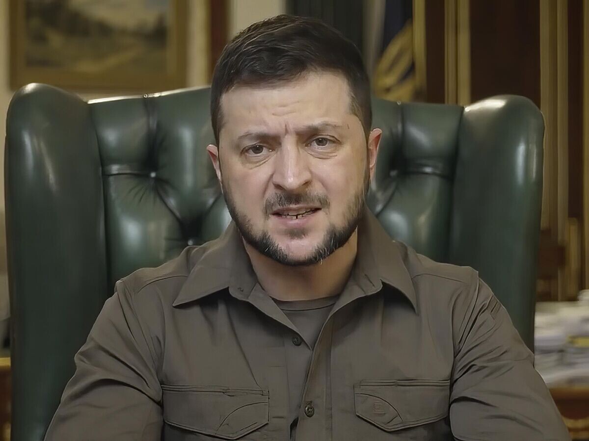    Президент Украины Владимир Зеленский во время телеобращения | © AP Photo / Ukrainian Presidential Press Office