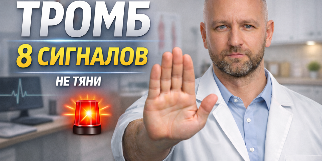 Тромб: кардиологи назвали 8 сигналов, когда срочно нужен врач