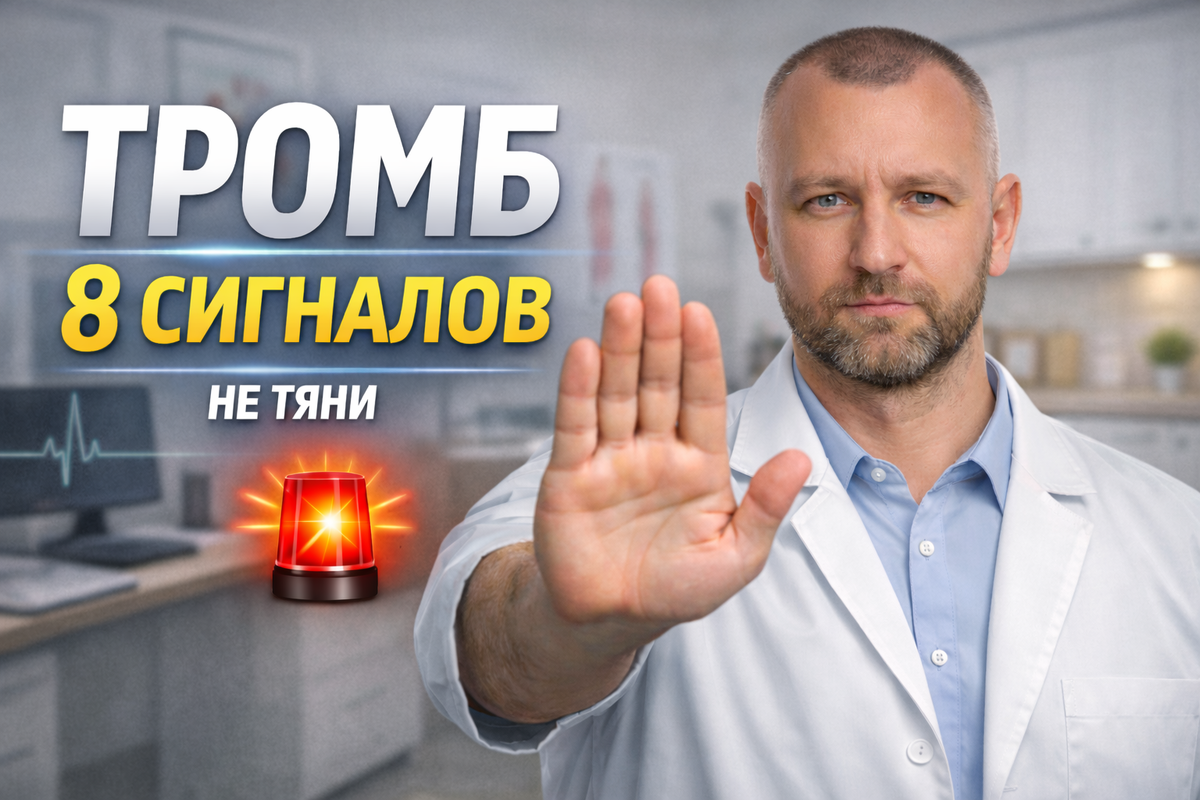 Признаки тромба: отёк и боль в ноге, покраснение, внезапная одышка и боль в груди — не тяните с обращением за помощью.