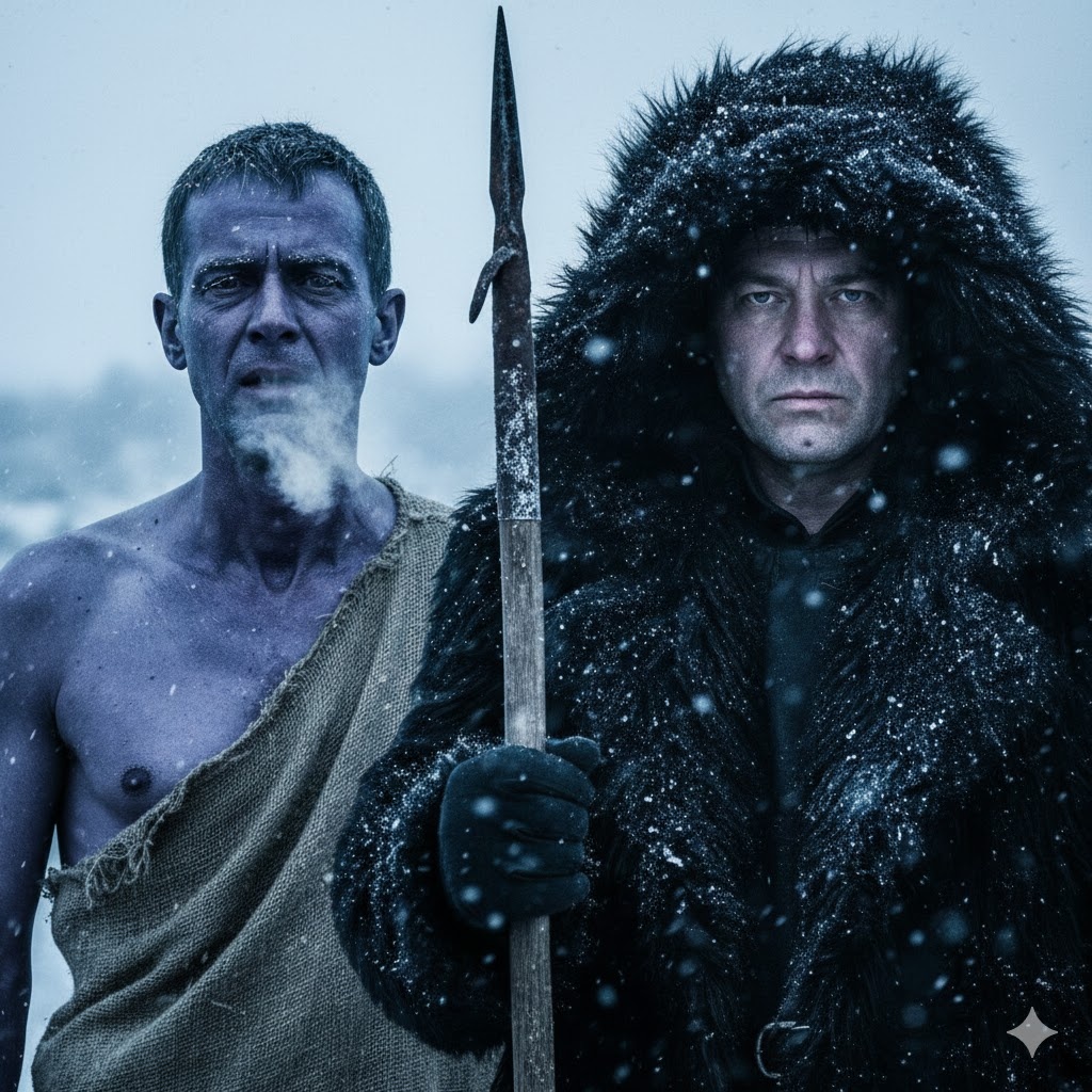 "Охранник и осуждённый", иллюстрация создана сетью Джемини