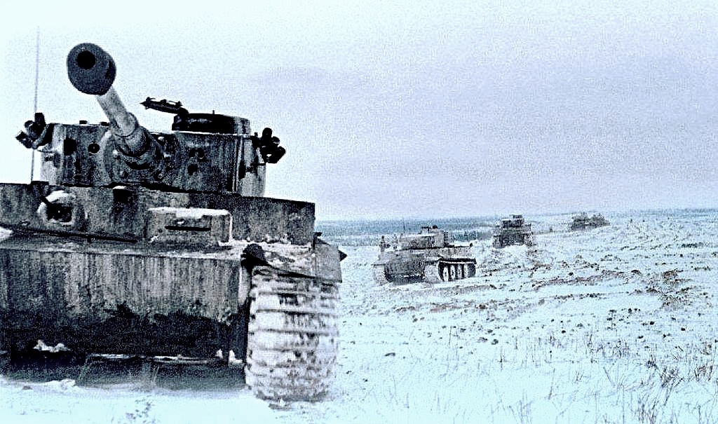 "Тигры" из 502-го Тяжелого танкового батальона в районе Нарвы, 1944 г.