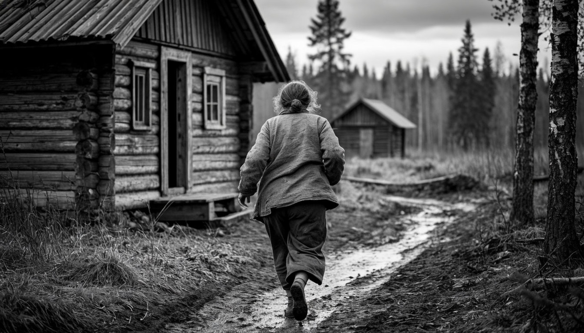 Незнакомка убегала от дома бабы Нюры.