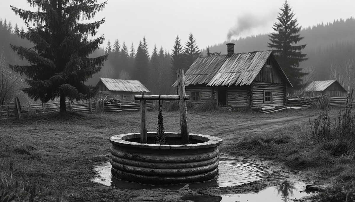 Из колодца раздавались женские крики.