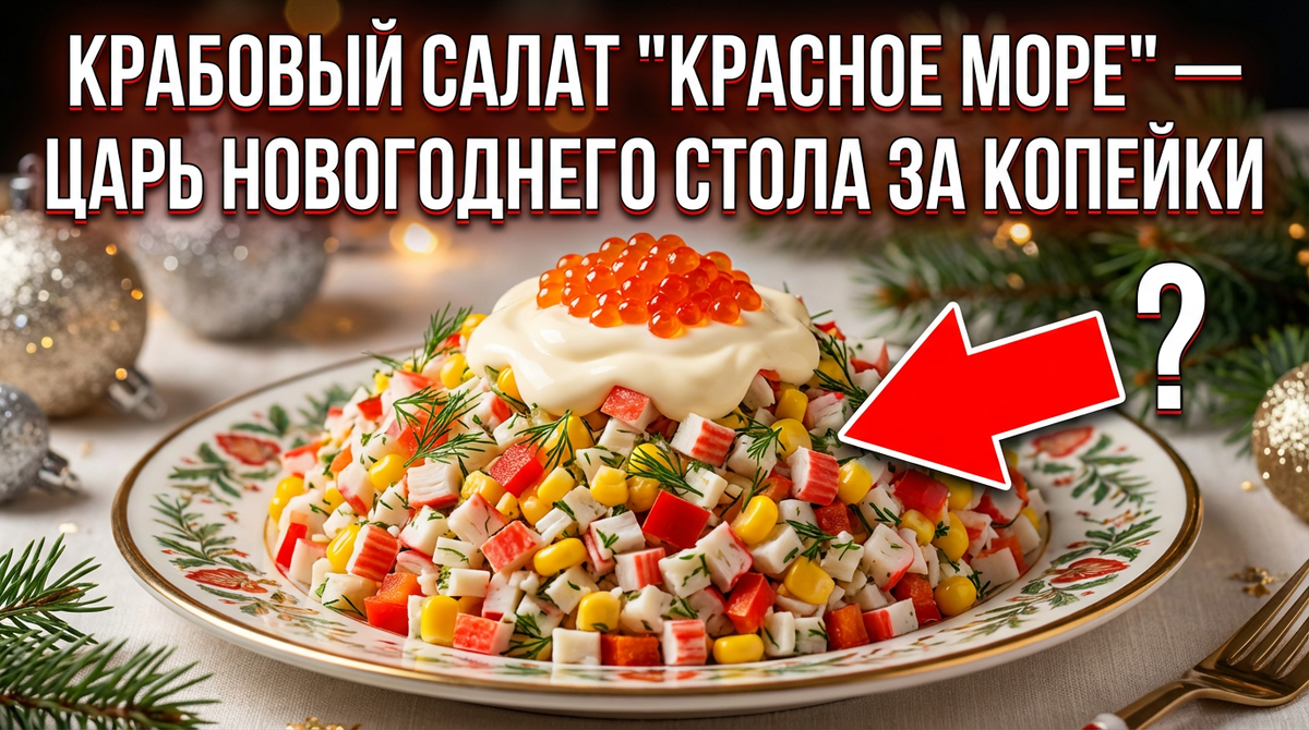 Крабовый салат "Красное море" — царь новогоднего стола за копейки