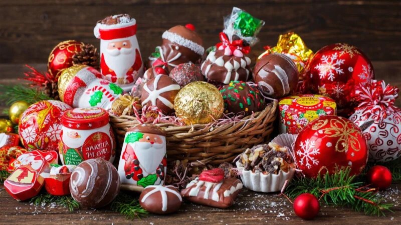     Сладкий подарок, сладости, новый год, подарки, конфеты Нейросети