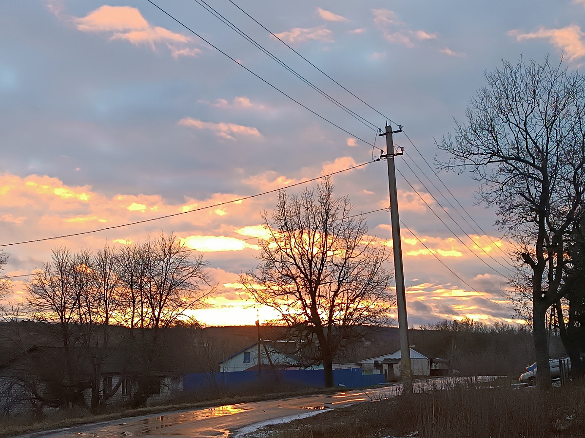 Фото заката, но тоже морозного