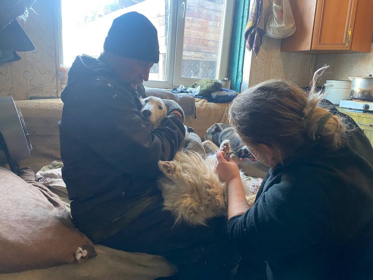 Шура и Олег стригут когти кладовщице Белочке.