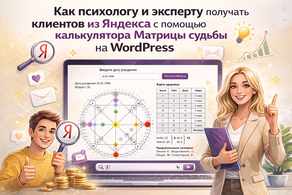 Плагин калькулятора Матрицы судьбы на wordpress