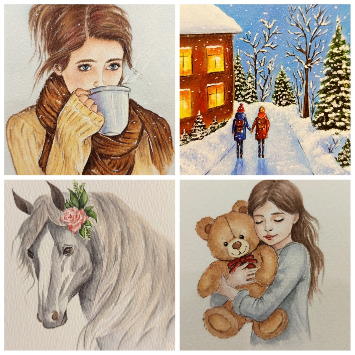 А это все четыре работы для декабрьского марафона.