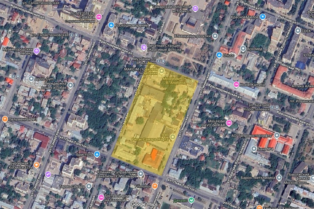 Квартал №78 на карте современной Самары