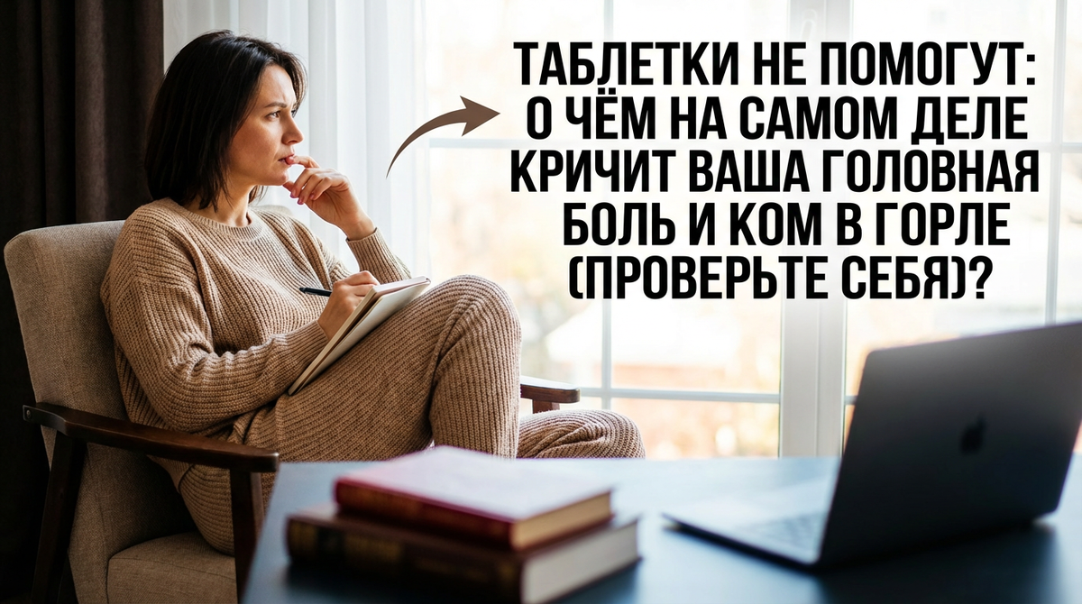 Таблетки не помогут: О чем на самом деле кричит ваша головная боль и ком в горле (проверьте себя)