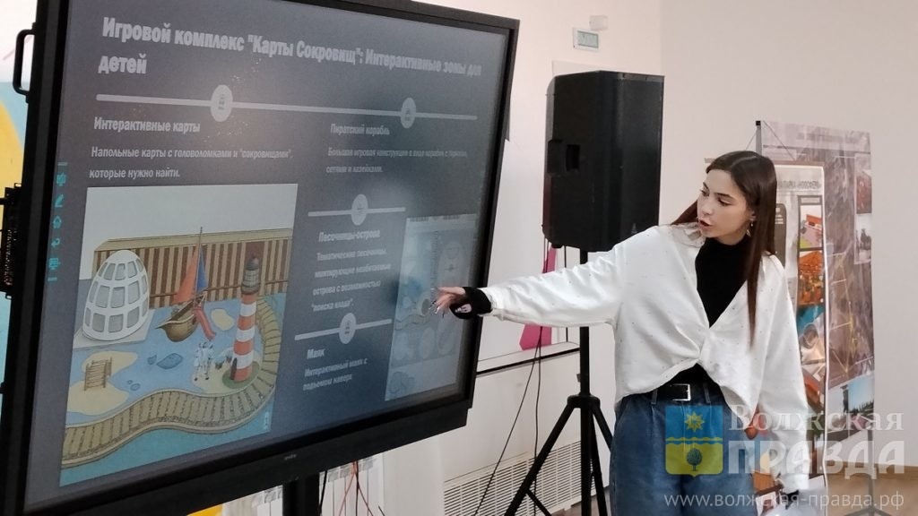 Победил проект Марии Беловой, автор провела его презентацию📷    Созерцание, комфорт и экологичность — волжские студенты знают, как оборудовать парк «Ноосфера»
