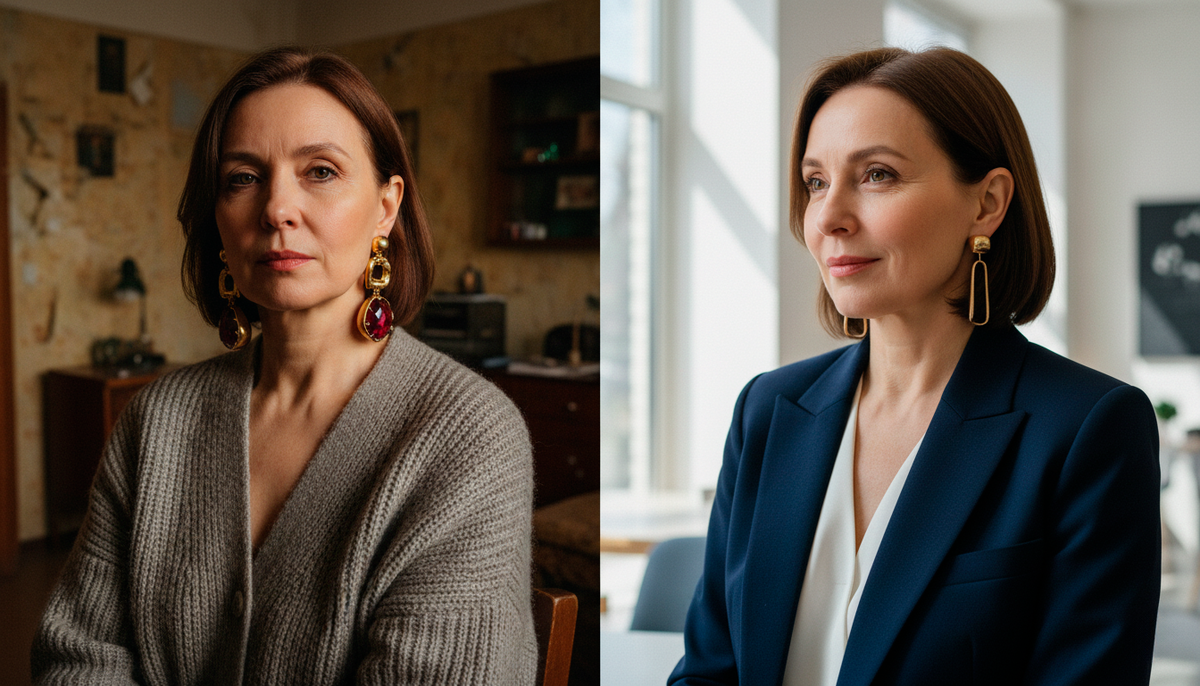 Слева — +10 лет к возрасту, справа — минус 10. Эти серьги в вашей шкатулке — не просто память, это стилистическая диверсия.