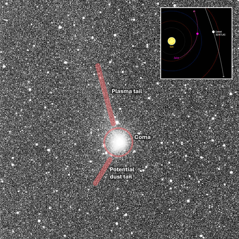 В феврале 2026 года будет опубликован огромный массив данных о 3I/ATLAS, собранных зондом ESA Juice вблизи перигелия объекта.