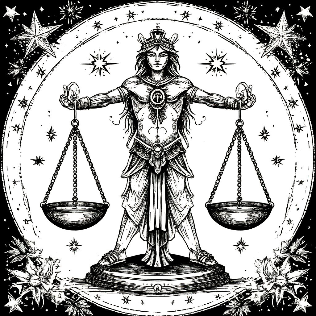 Знак зодика Весы. Изображение сгенерировано с помощью ИИ Шедеврум