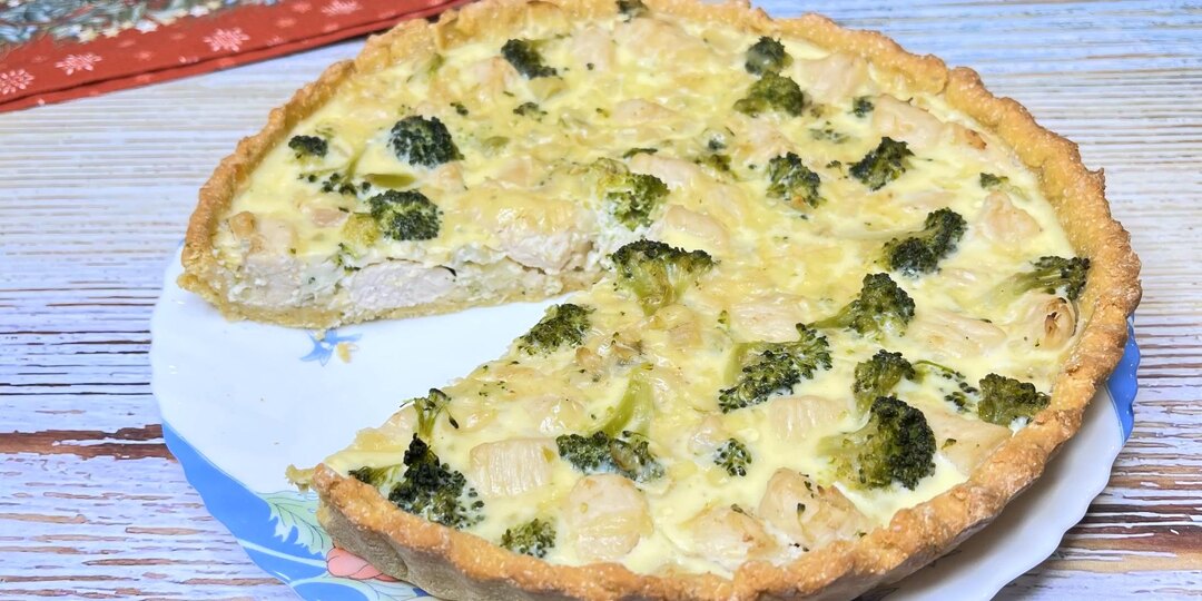 Высокобелковый киш без глютена. Лоранский пирог на нутовой муке.