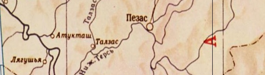 Фрагмент карты, 1957 г.