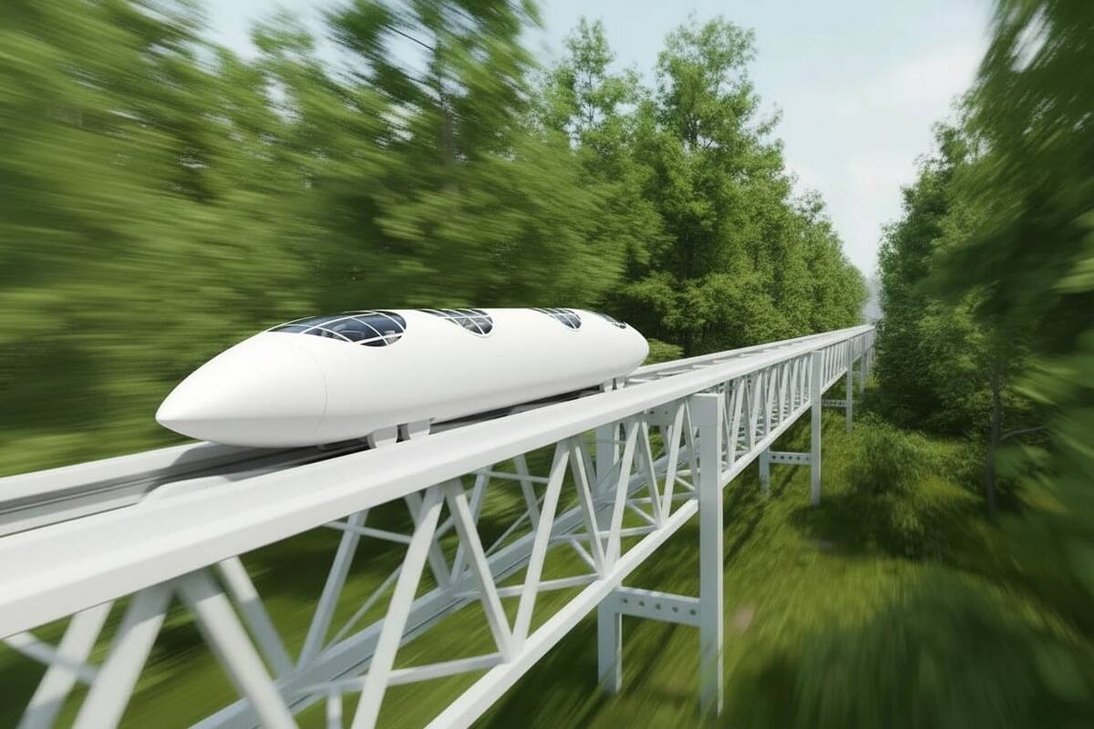    Как может выглядеть рельсовый беспилотник с раздвижным фюзеляжем / © UST Inc.