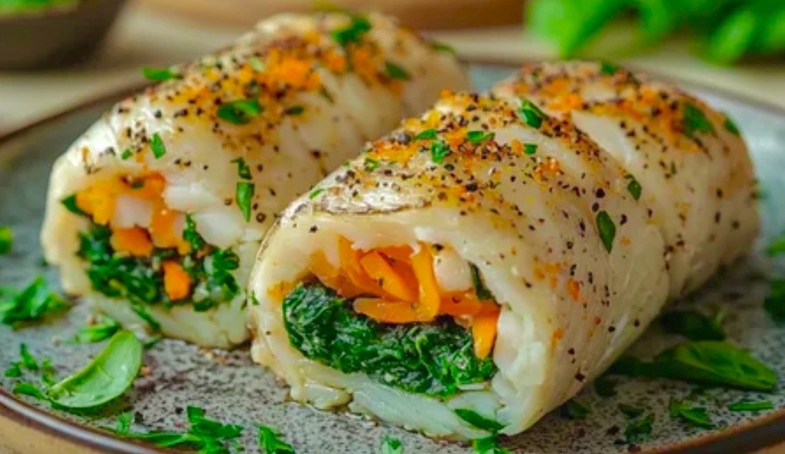 Мини-рулеты из судака.