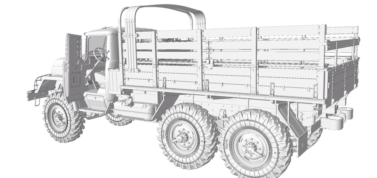 Компьютерные рендеры (изображения) будущей модели советского грузового автомобиля повышенной проходимости ЗИЛ-131. . Масштаб: 1/35. Производитель: "Звезда". Листайте вправо 👉 чтобы увидеть больше. Авторские права на фото принадлежат компании "Звезда", © 2025 год