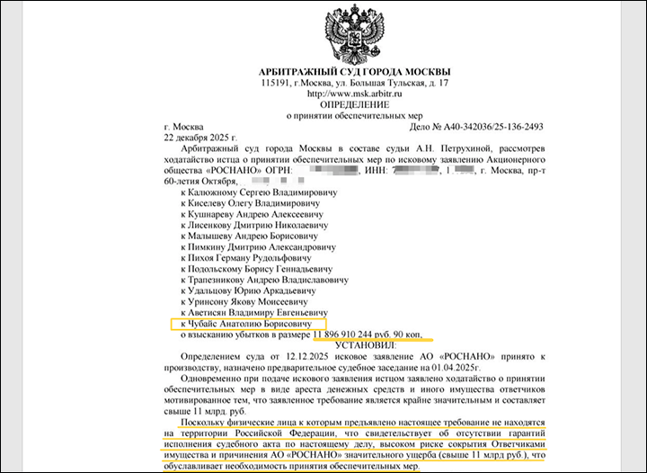    Скрин решения арбитражного суда Москвы, ТГ-канал "Царьград ТВ"