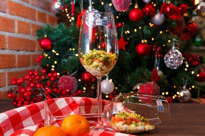 салат «Новый год в бокале»