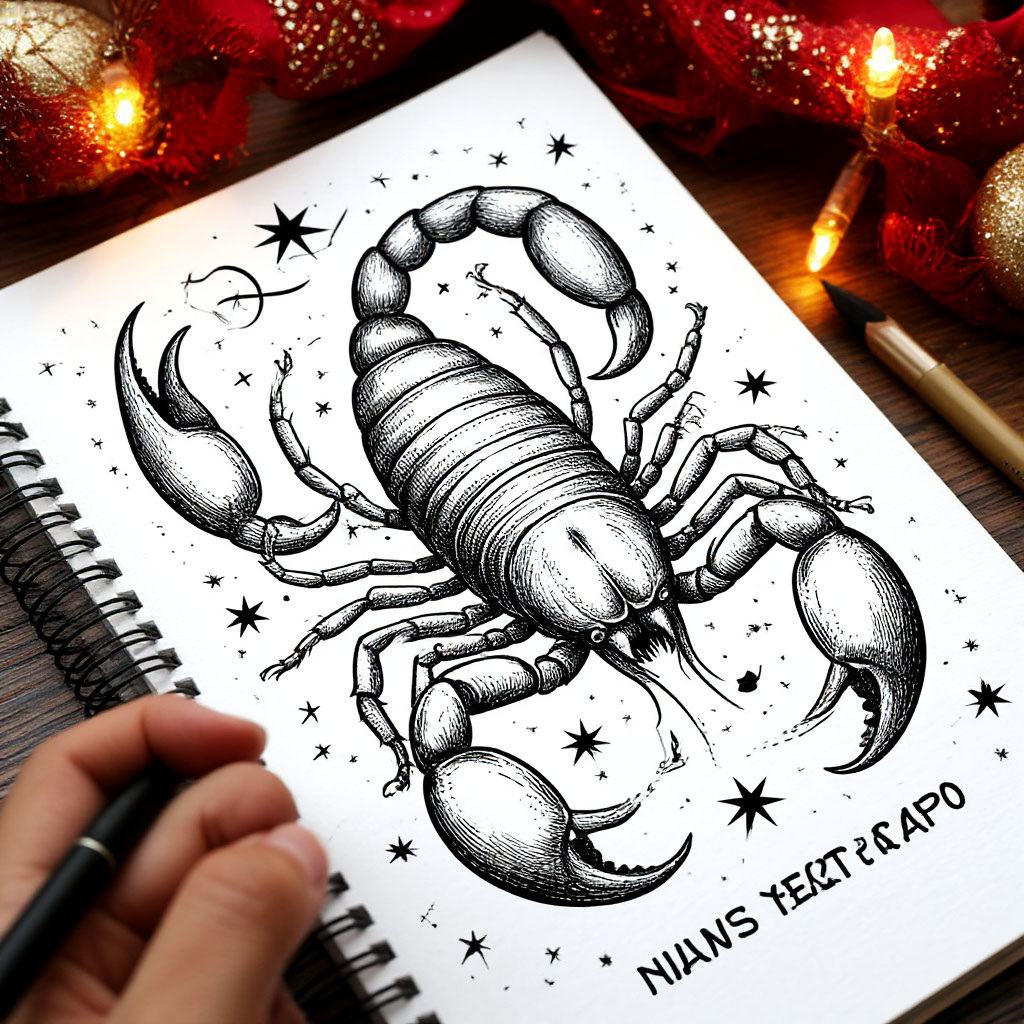 Знак зодика Скорпион. Изображение сгенерировано с помощью ИИ Шедеврум