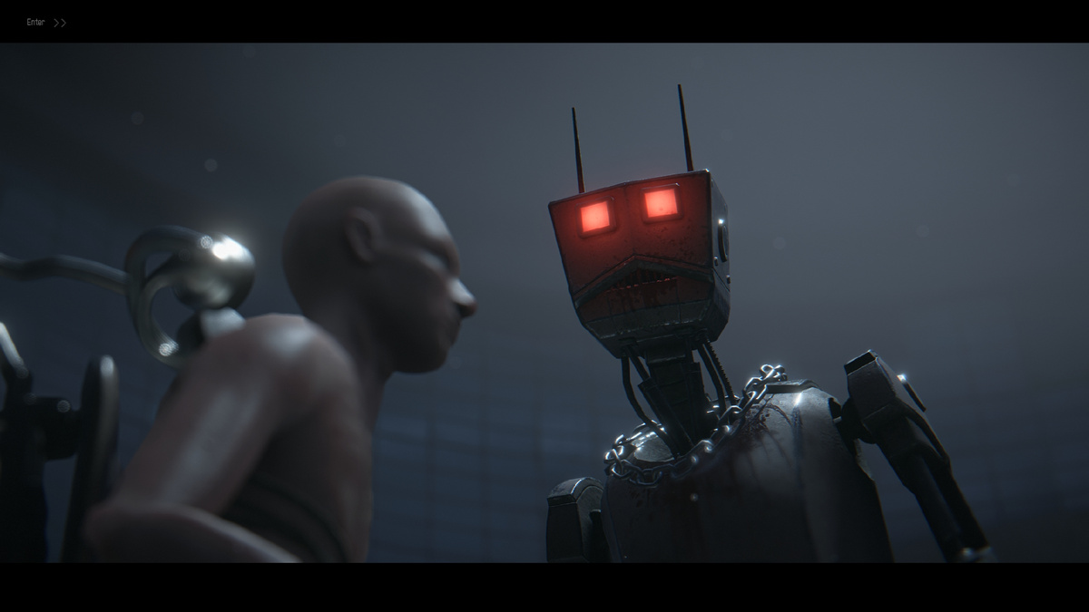 Роботы в игре не выглядят слишком продвинутыми. Так что не совсем понятно, как они взяли верх над людьми. Видимо, одержали победу количеством