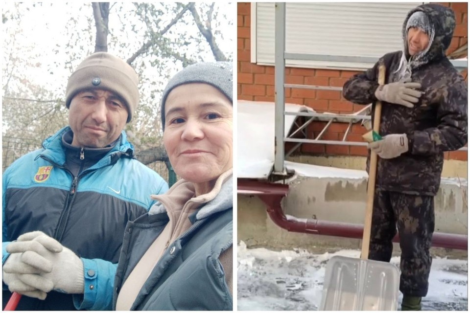    Мужчина трудится здесь уже больше десяти лет, в любую погоду наводит порядок на улицах и тротуарах. Фото: личный архив героев публикации